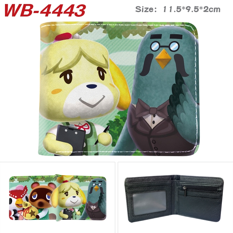 Animal Crossing Animation color PU leather half fold wallet 11.5X9X2CM WB-4443A