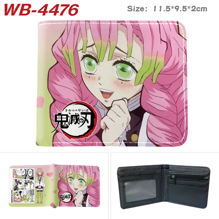 Demon Slayer Kimets Animation color PU leather half fold wallet 11.5X9X2CM WB-4476A