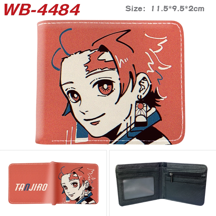 Demon Slayer Kimets Animation color PU leather half fold wallet 11.5X9X2CM WB-4484A