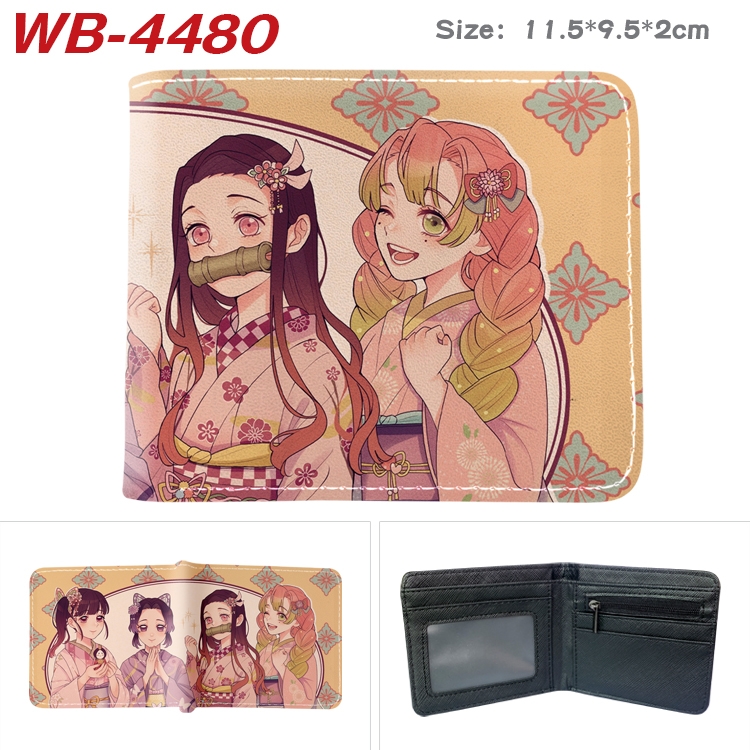 Demon Slayer Kimets Animation color PU leather half fold wallet 11.5X9X2CM WB-4480A