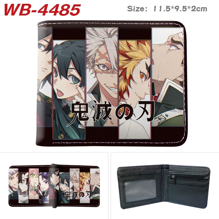 Demon Slayer Kimets Animation color PU leather half fold wallet 11.5X9X2CM  WB-4485A