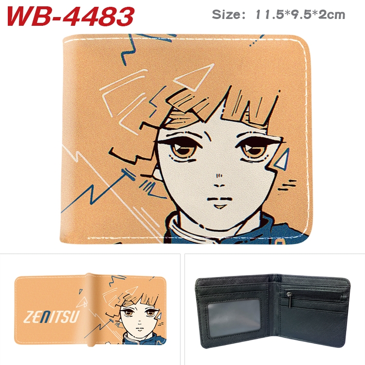 Demon Slayer Kimets Animation color PU leather half fold wallet 11.5X9X2CM  WB-4483A