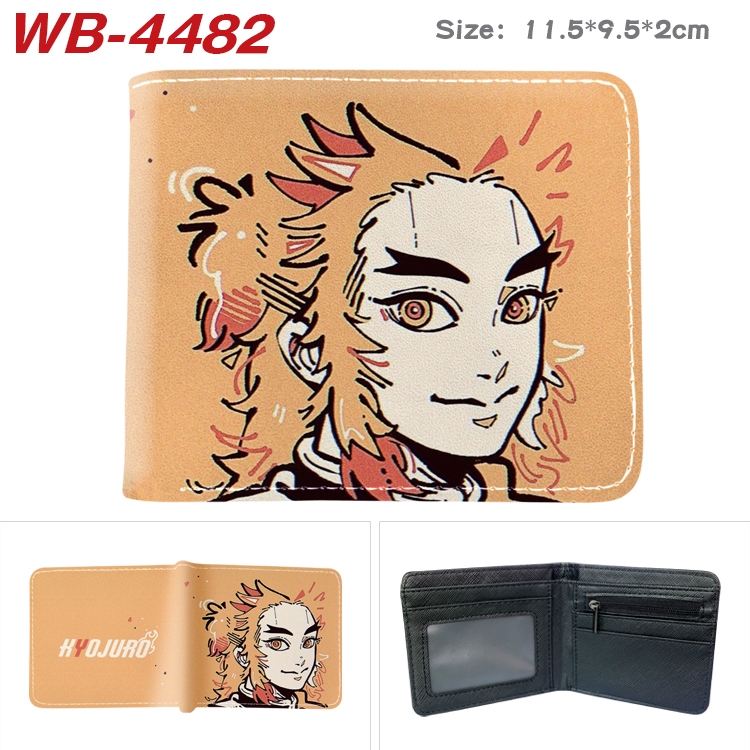 Demon Slayer Kimets Animation color PU leather half fold wallet 11.5X9X2CM WB-4482A