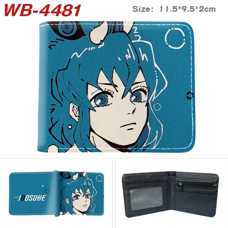 Demon Slayer Kimets Animation color PU leather half fold wallet 11.5X9X2CM  WB-4481A