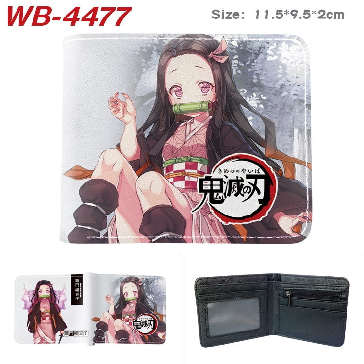 Demon Slayer Kimets Animation color PU leather half fold wallet 11.5X9X2CM WB-4477A