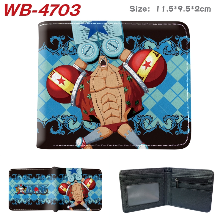One Piece Animation color PU leather half fold wallet 11.5X9X2CM WB-4703A