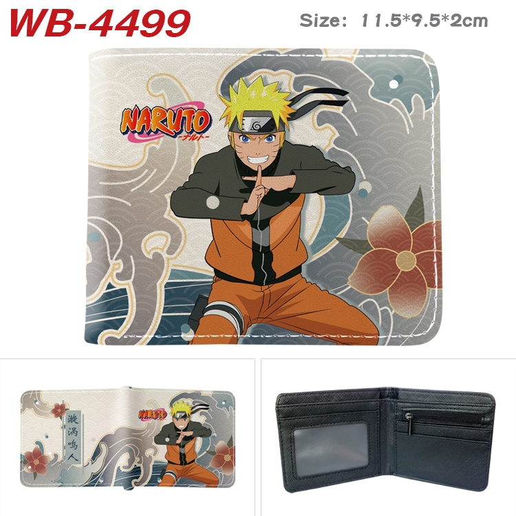Naruto Animation color PU leather half fold wallet 11.5X9X2CM WB-4499A