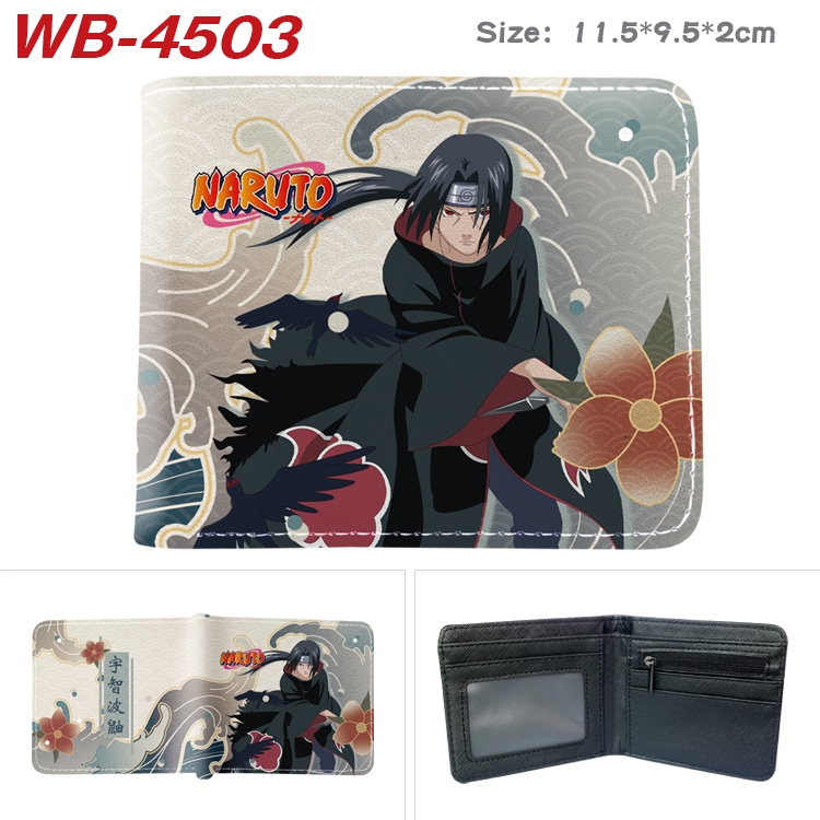 Naruto Animation color PU leather half fold wallet 11.5X9X2CM WB-4503A