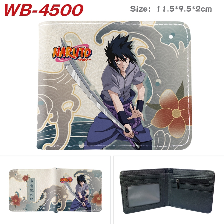 Naruto Animation color PU leather half fold wallet 11.5X9X2CM WB-4500A