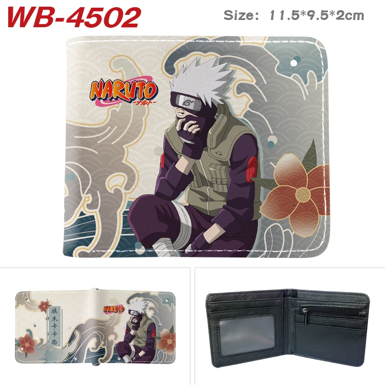 Naruto Animation color PU leather half fold wallet 11.5X9X2CM WB-4502A