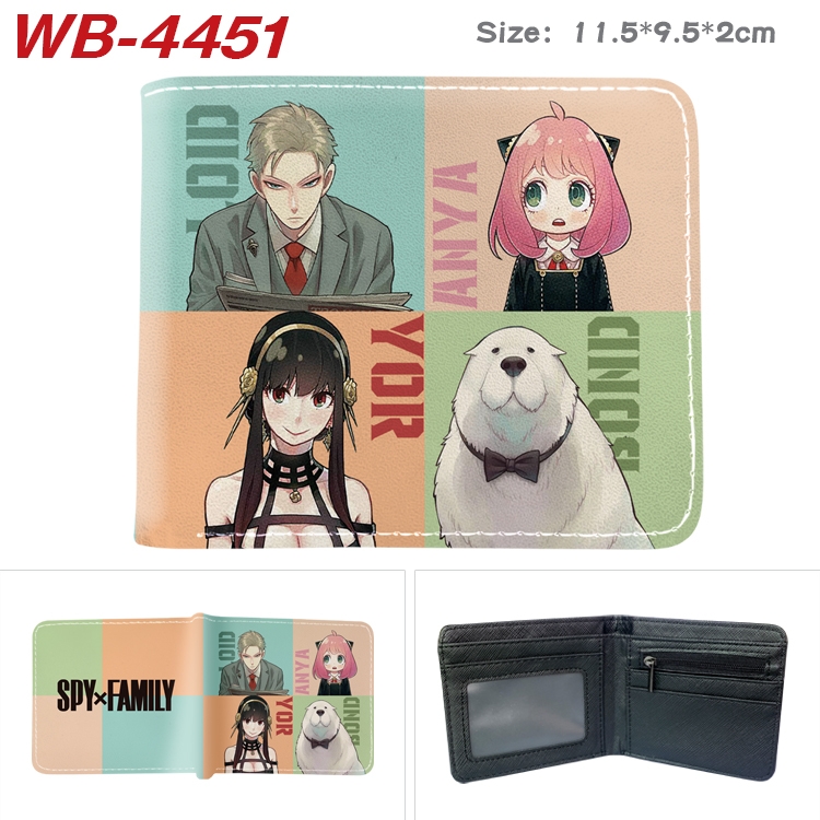 SPY×FAMILY Animation color PU leather half fold wallet 11.5X9X2CM WB-4451A