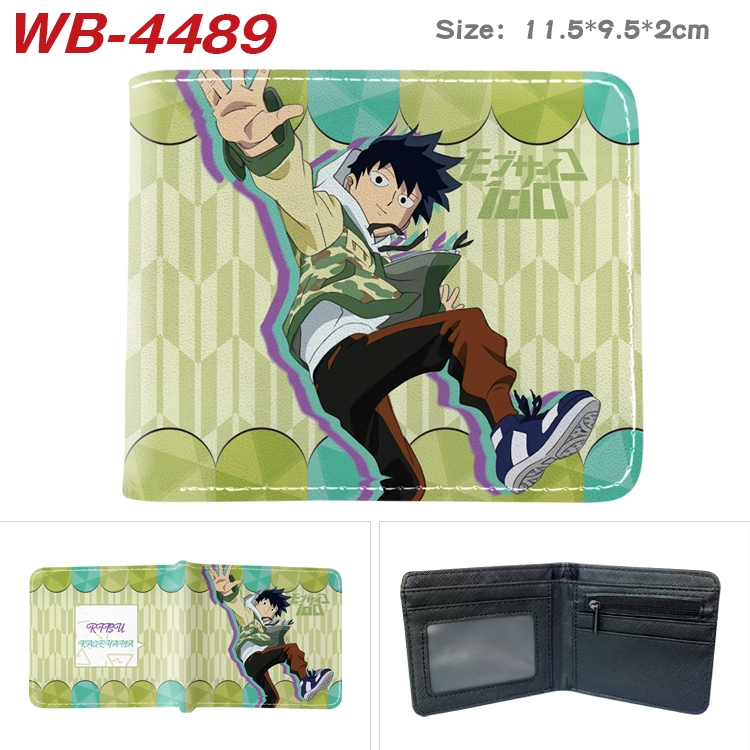 Mob Psycho 100 Animation color PU leather half fold wallet 11.5X9X2CM WB-4489A