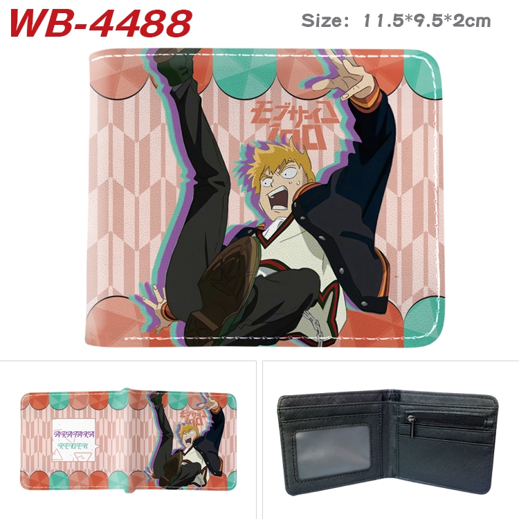 Mob Psycho 100 Animation color PU leather half fold wallet 11.5X9X2CM  WB-4488A