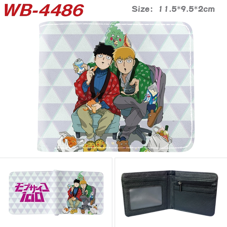 Mob Psycho 100 Animation color PU leather half fold wallet 11.5X9X2CM WB-4486A