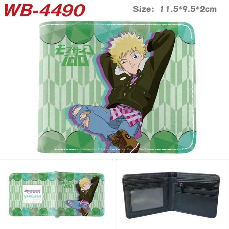 Mob Psycho 100 Animation color PU leather half fold wallet 11.5X9X2CM  WB-4490A