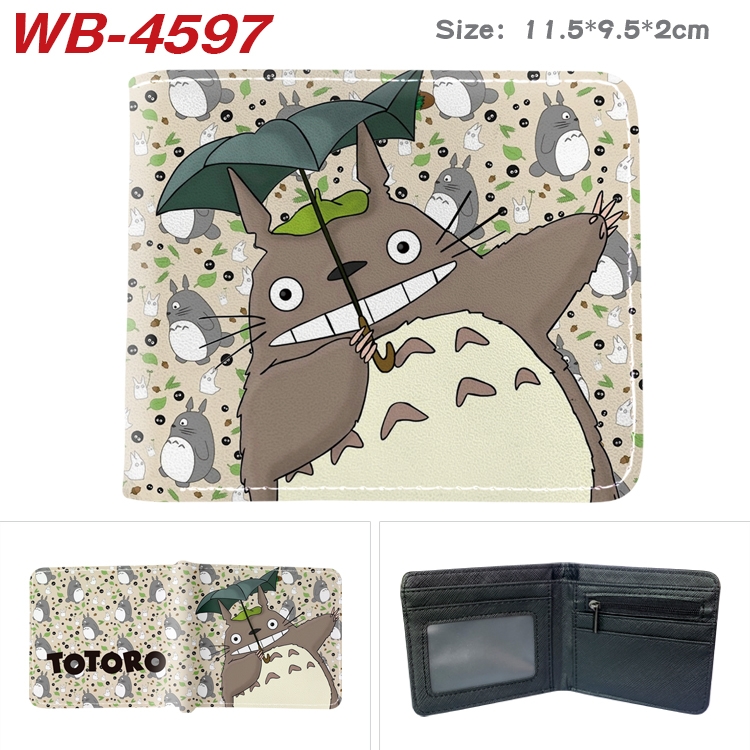 TOTORO Animation color PU leather half fold wallet 11.5X9X2CM  WB-4597A
