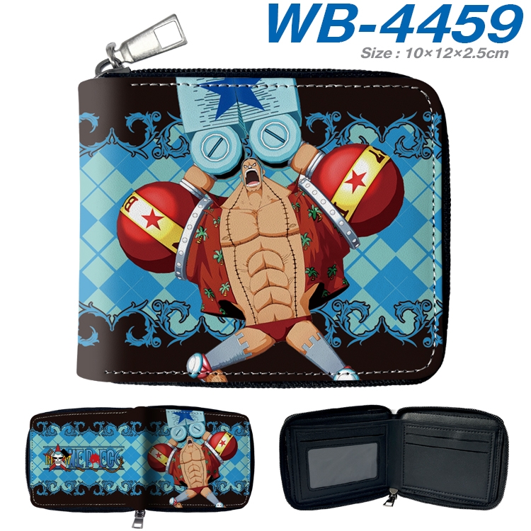 One Piece Anime full-color short full zip two fold wallet 10x12x2.5cm WB-4459A