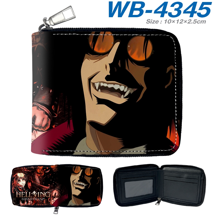 Hellsing Anime full-color short full zip two fold wallet 10x12x2.5cm WB-4345A