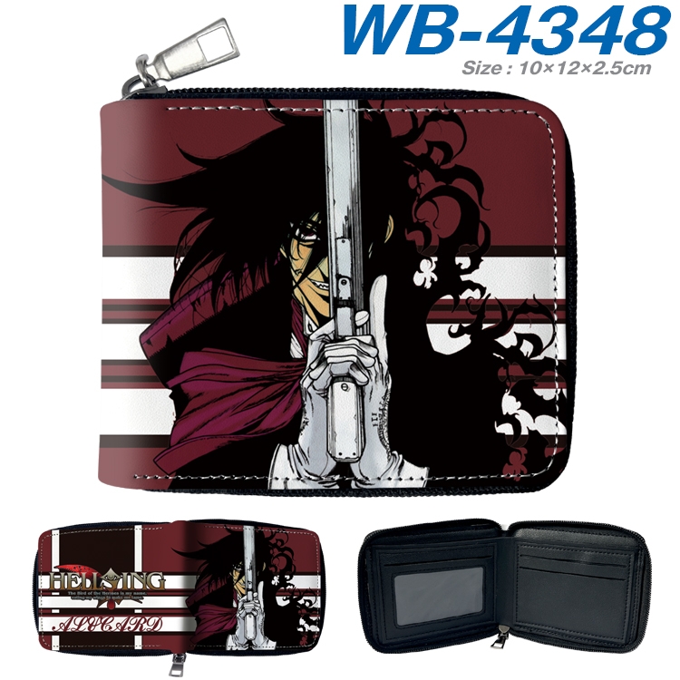 Hellsing Anime full-color short full zip two fold wallet 10x12x2.5cm  WB-4348A