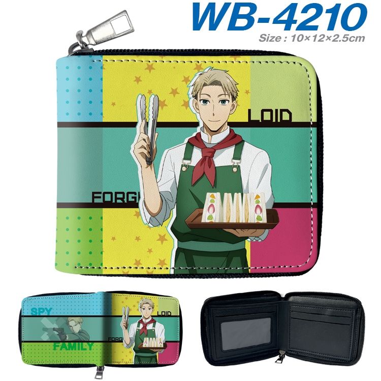 SPY×FAMILY Anime full-color short full zip two fold wallet 10x12x2.5cm WB-4210A