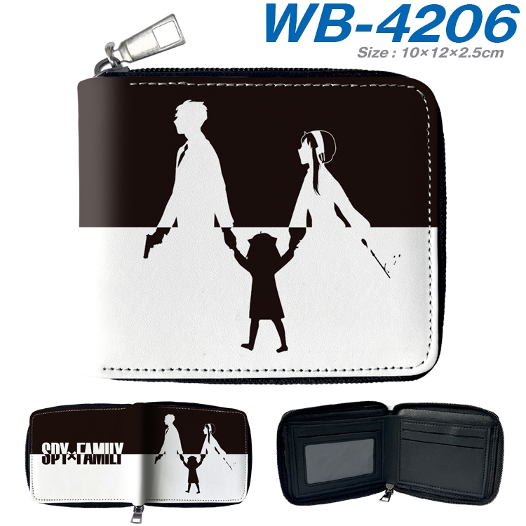 SPY×FAMILY Anime full-color short full zip two fold wallet 10x12x2.5cm  WB-4206A