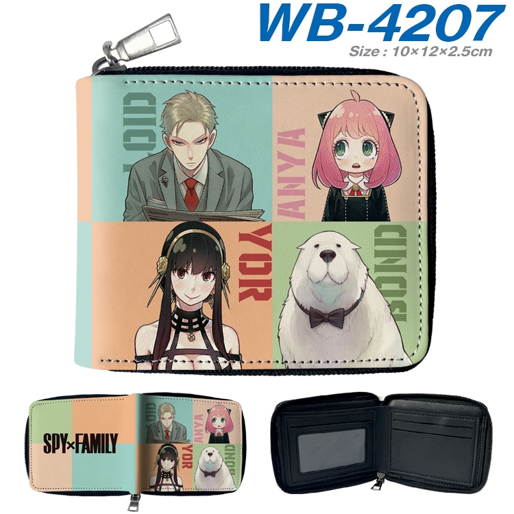 SPY×FAMILY Anime full-color short full zip two fold wallet 10x12x2.5cm  WB-4207A