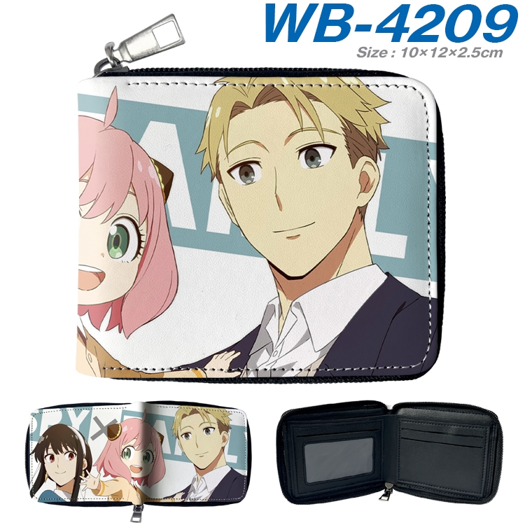 SPY×FAMILY Anime full-color short full zip two fold wallet 10x12x2.5cm  WB-4209A