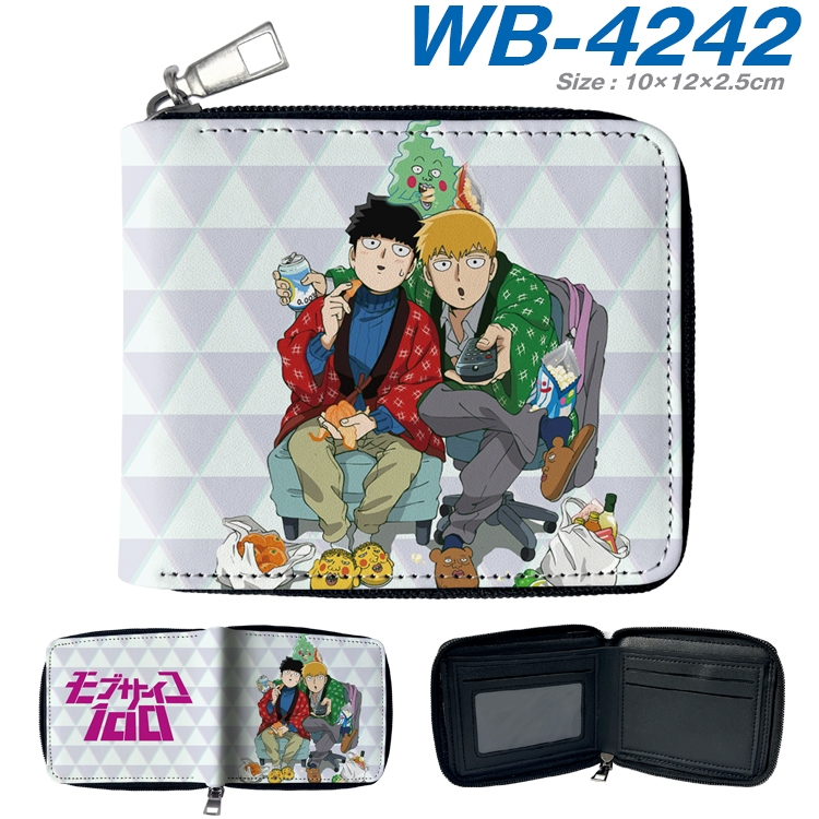 Mob Psycho 100 Anime full-color short full zip two fold wallet 10x12x2.5cm WB-4242A