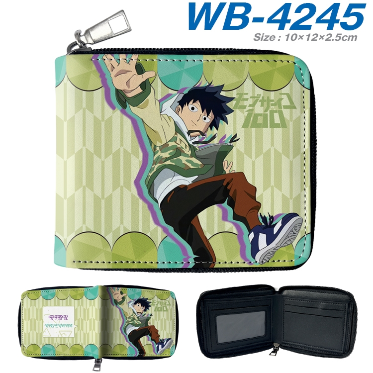 Mob Psycho 100 Anime full-color short full zip two fold wallet 10x12x2.5cm WB-4245A