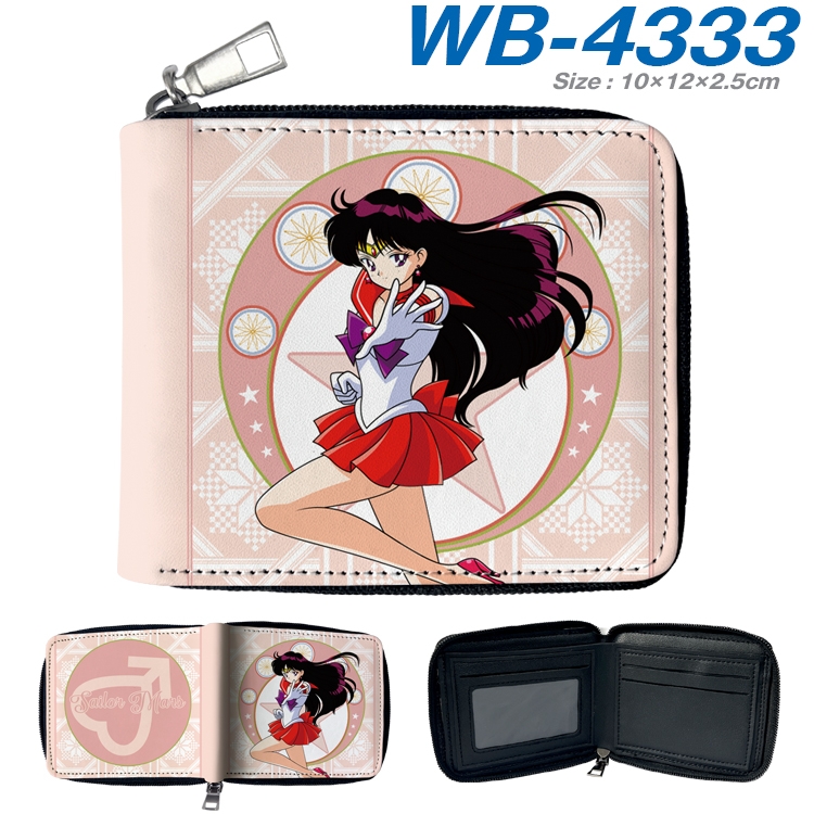 sailormoon Anime full-color short full zip two fold wallet 10x12x2.5cm WB-4333A