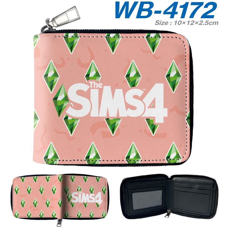 SimCity Anime full-color short full zip two fold wallet 10x12x2.5cm WB-4172