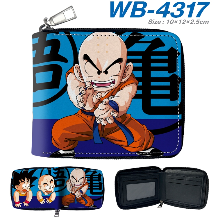 DRAGON BALL Anime full-color short full zip two fold wallet 10x12x2.5cm WB-4317A