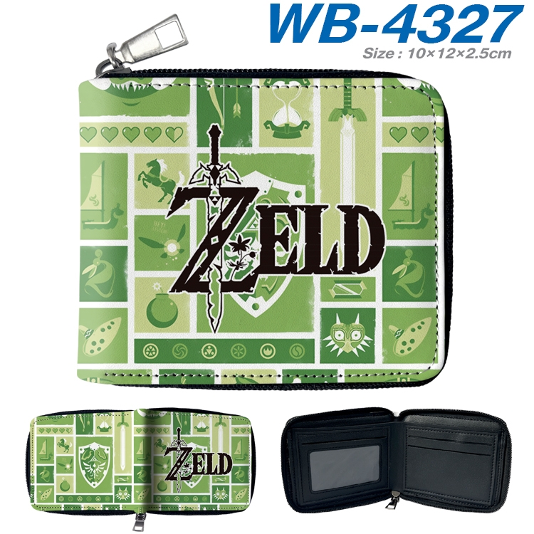 The Legend of Zelda Anime full-color short full zip two fold wallet 10x12x2.5cm WB-4327A