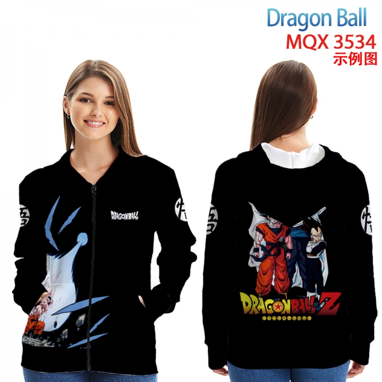 DRAGON BALL Anime Zip patch pocket sweatshirt jacket Hoodie from 2XS to 4XL MQX 3534