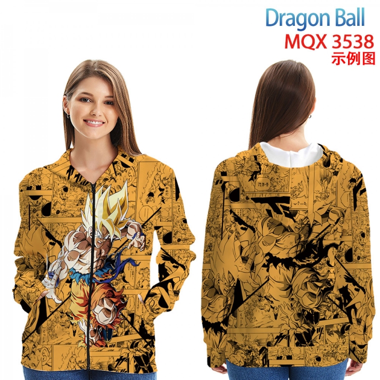 DRAGON BALL Anime Zip patch pocket sweatshirt jacket Hoodie from 2XS to 4XL MQX 3538