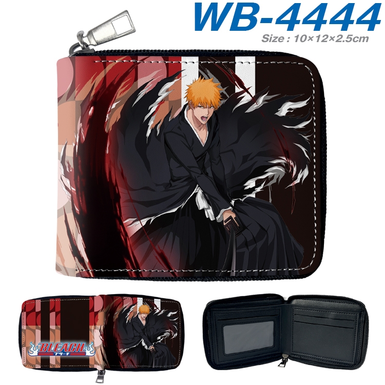 Bleach Anime full-color short full zip two fold wallet 10x12x2.5cm WB-4444A