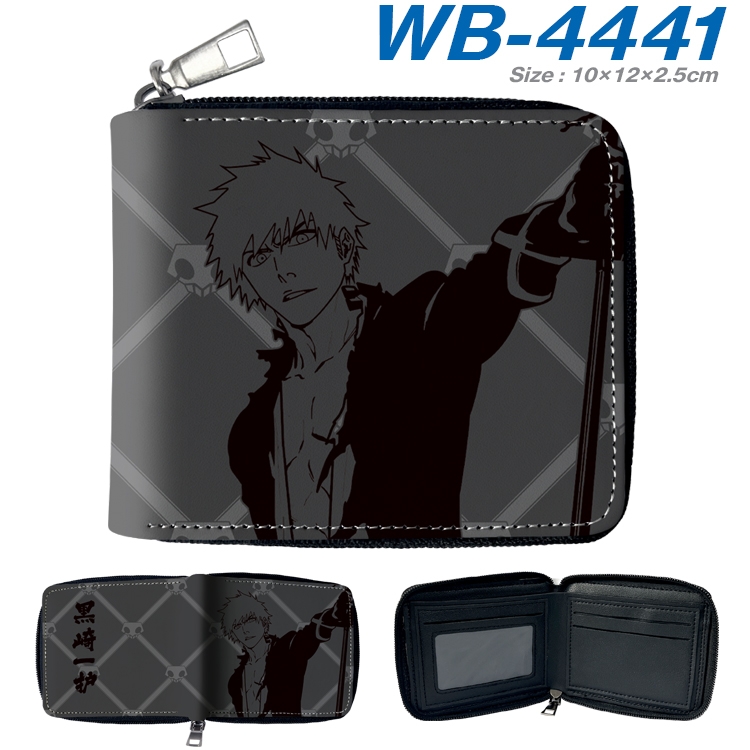 Bleach Anime full-color short full zip two fold wallet 10x12x2.5cm WB-4441A