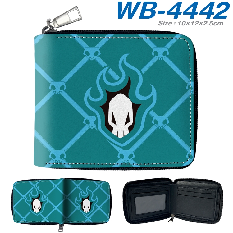 Bleach Anime full-color short full zip two fold wallet 10x12x2.5cm WB-4442A