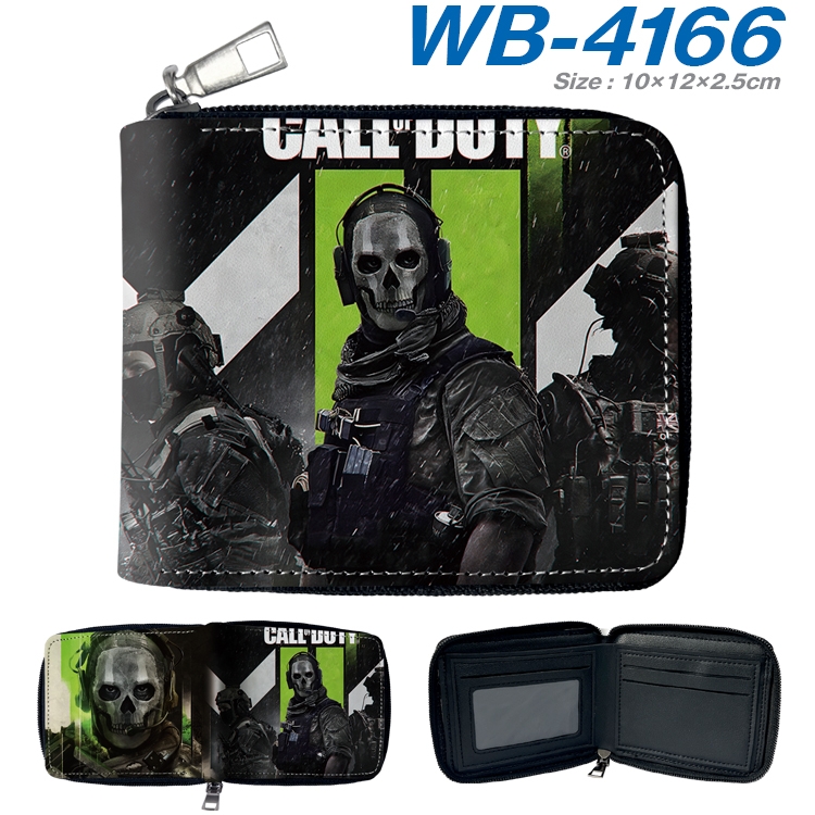Call of Duty Anime full-color short full zip two fold wallet 10x12x2.5cm WB-4166