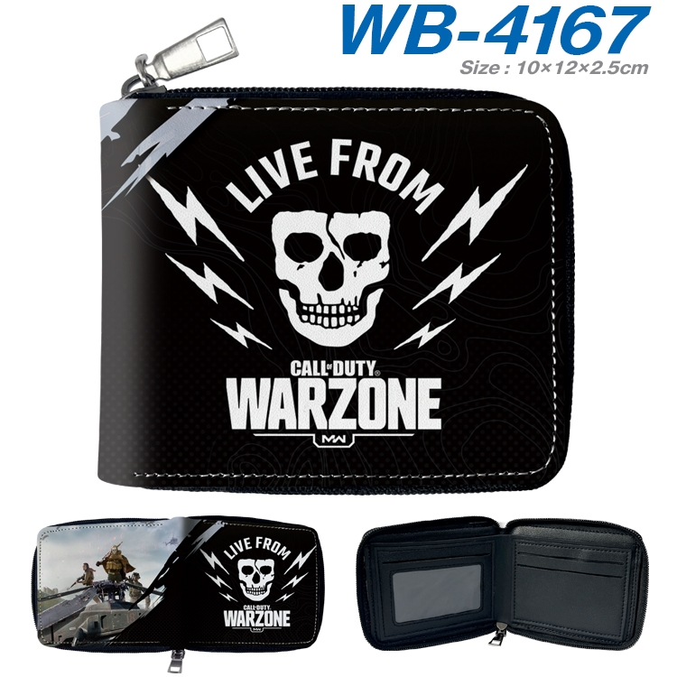 Call of Duty Anime full-color short full zip two fold wallet 10x12x2.5cm WB-4167