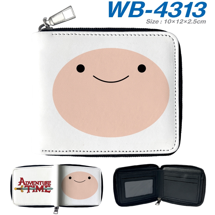 Adventure Time with Anime full-color short full zip two fold wallet 10x12x2.5cm WB-4313A