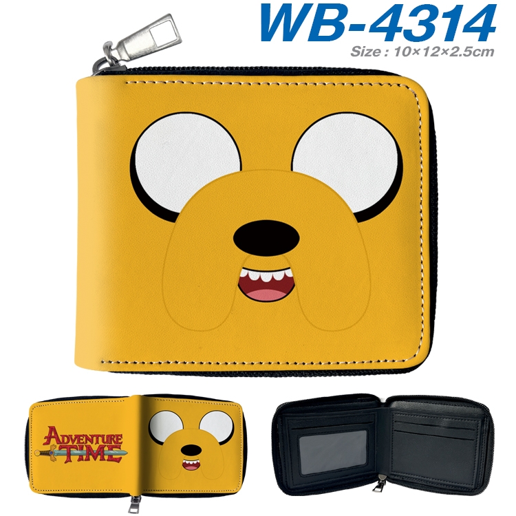 Adventure Time with Anime full-color short full zip two fold wallet 10x12x2.5cm WB-4314A