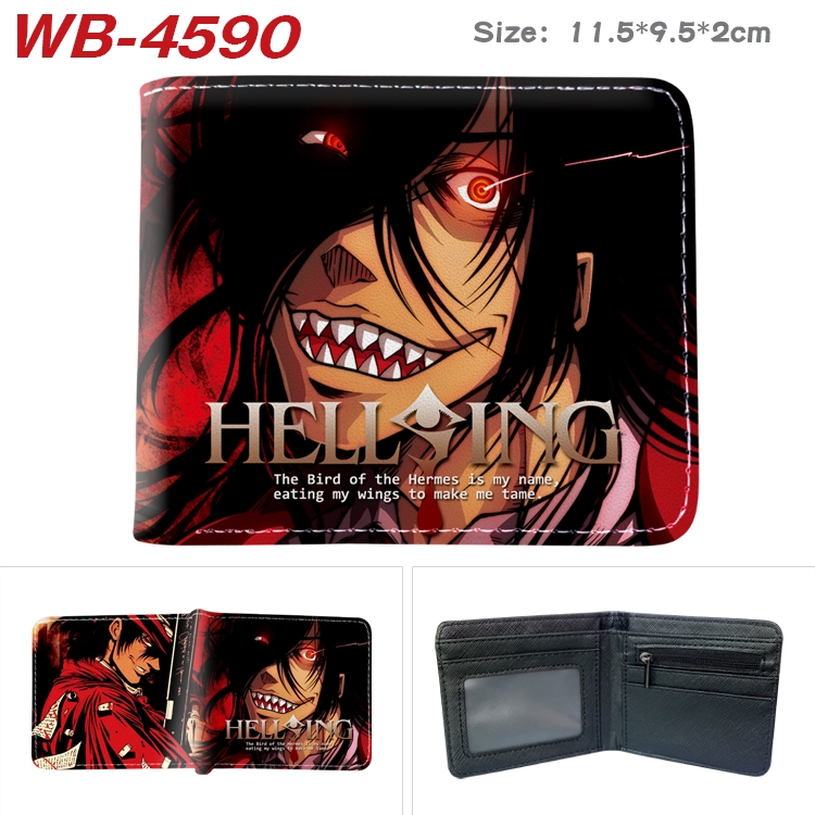 Hellsing Animation color PU leather half fold wallet 11.5X9X2CM WB-4590A