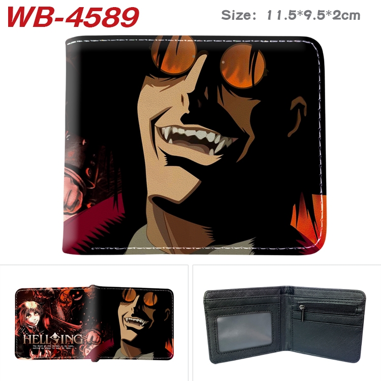 Hellsing Animation color PU leather half fold wallet 11.5X9X2CM WB-4589A