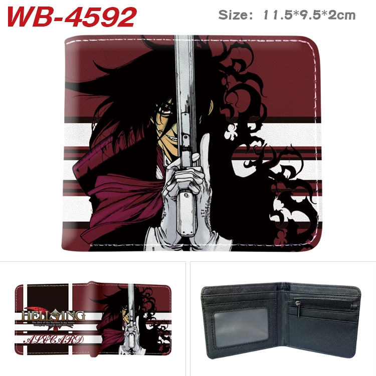 Hellsing Animation color PU leather half fold wallet 11.5X9X2CM WB-4592A