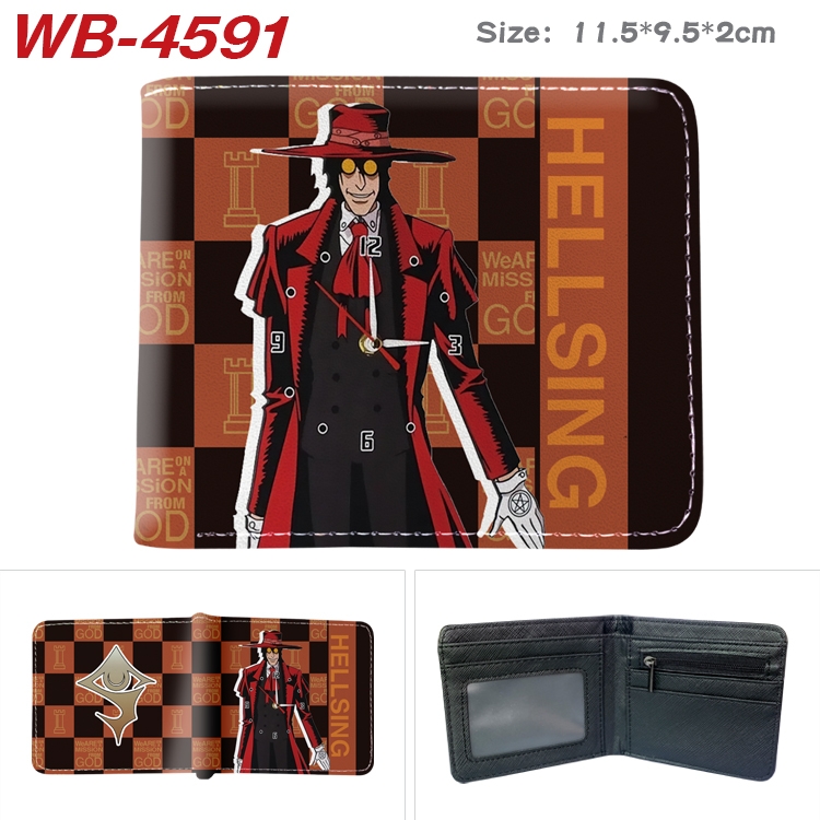 Hellsing Animation color PU leather half fold wallet 11.5X9X2CM WB-4591A