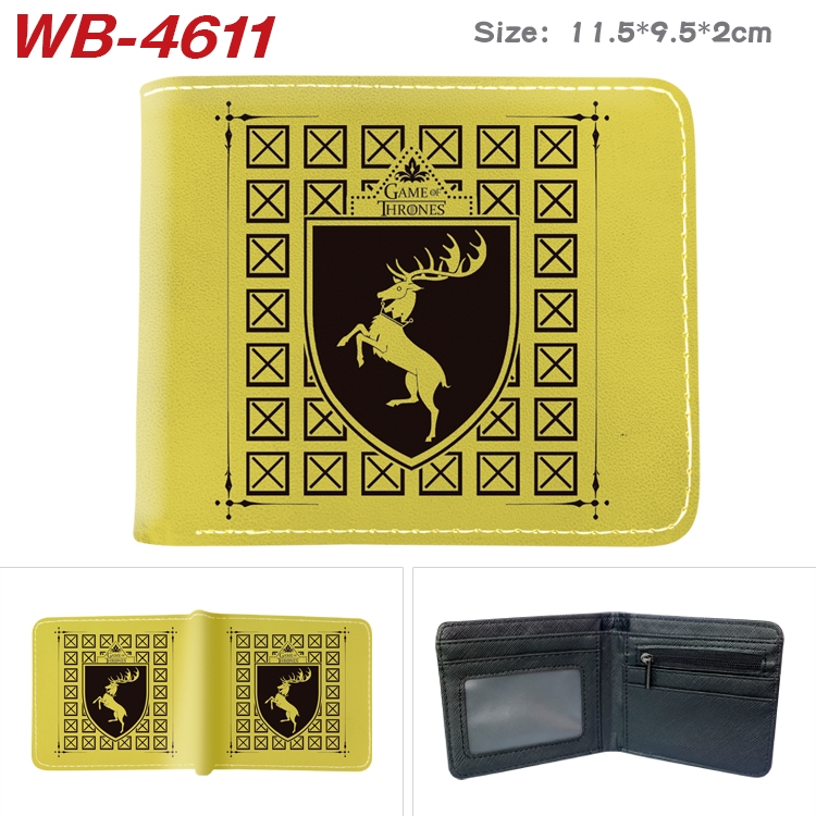 Game of Thrones Animation color PU leather half fold wallet 11.5X9X2CM WB-4611A