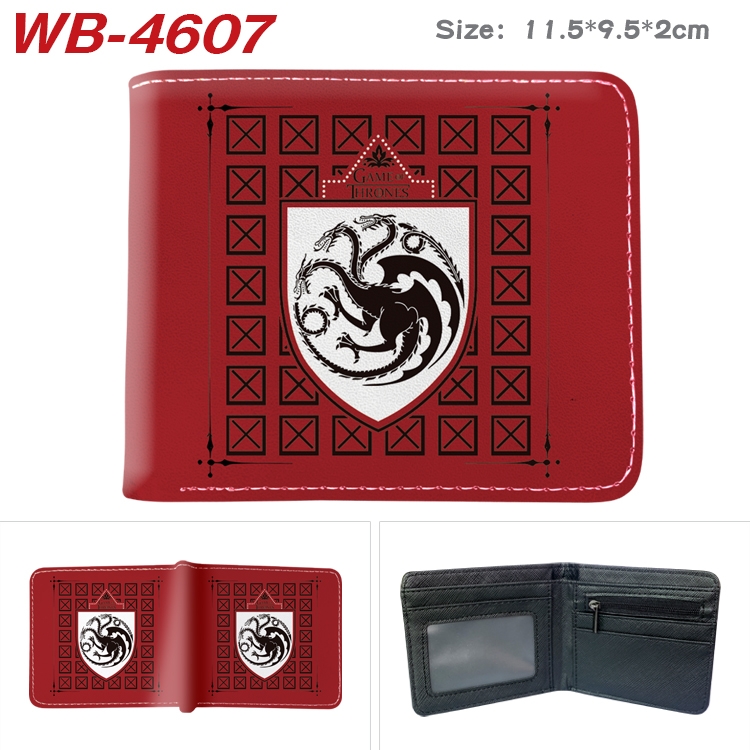 Game of Thrones Animation color PU leather half fold wallet 11.5X9X2CM WB-4607A
