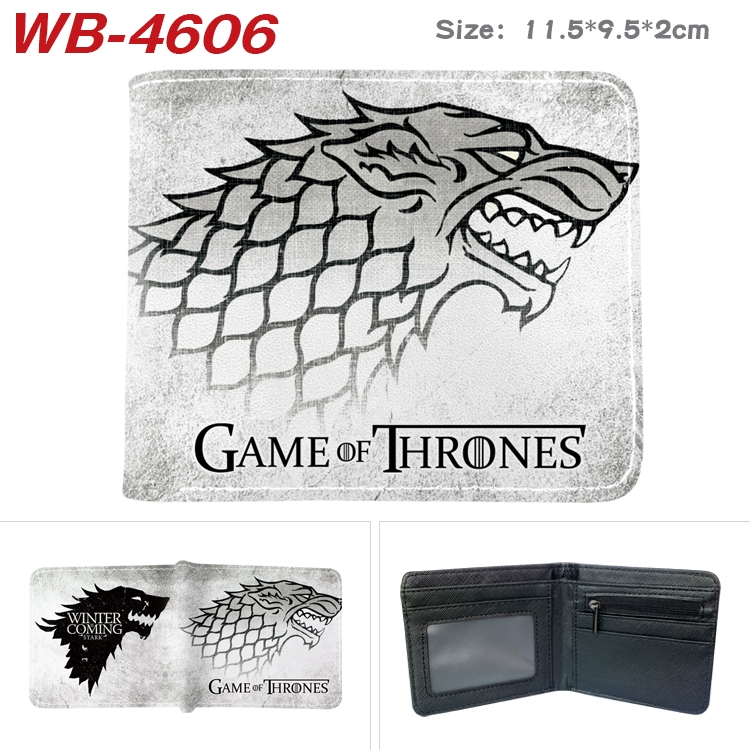 Game of Thrones Animation color PU leather half fold wallet 11.5X9X2CM WB-4606A
