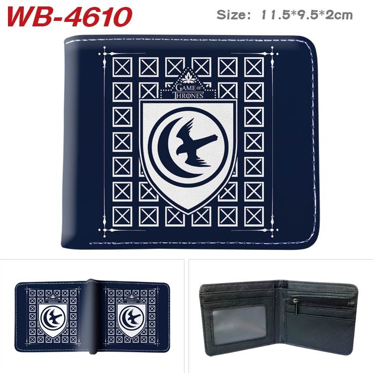 Game of Thrones Animation color PU leather half fold wallet 11.5X9X2CM WB-4610A
